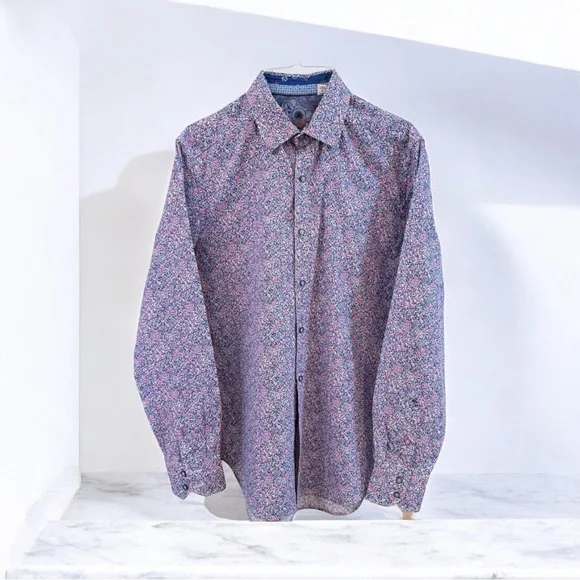 Robert Graham 'Precision' Mens Variegated Button Down Shirt - Picture 1 of 13